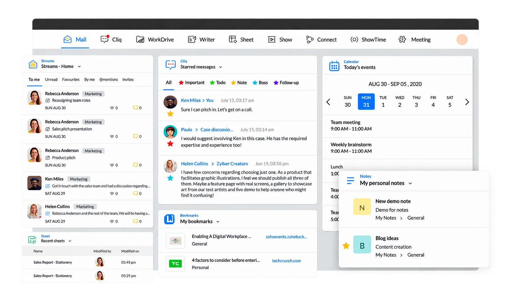 Zoho Workplace mockup